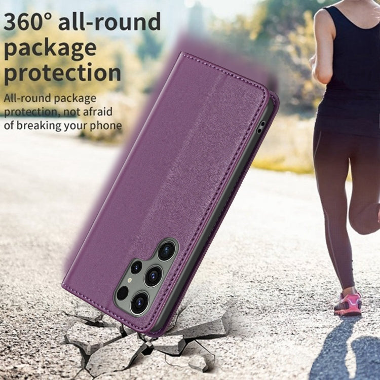 For Samsung Galaxy S25 Ultra 5G Magnetic Leather Phone Case(Purple) - Galaxy S25 Ultra 5G Cases by buy2fix | Online Shopping UK | buy2fix