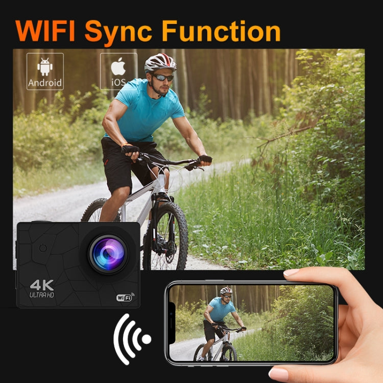 I5-361 2.0 inch IPS HD Screen Wide Angle 4K WiFi Action Camera, Style:with Remote Control - Video Cameras by buy2fix | Online Shopping UK | buy2fix