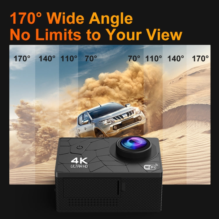 I5-361 2.0 inch IPS HD Screen Wide Angle 4K WiFi Action Camera, Style:with Remote Control - Video Cameras by buy2fix | Online Shopping UK | buy2fix