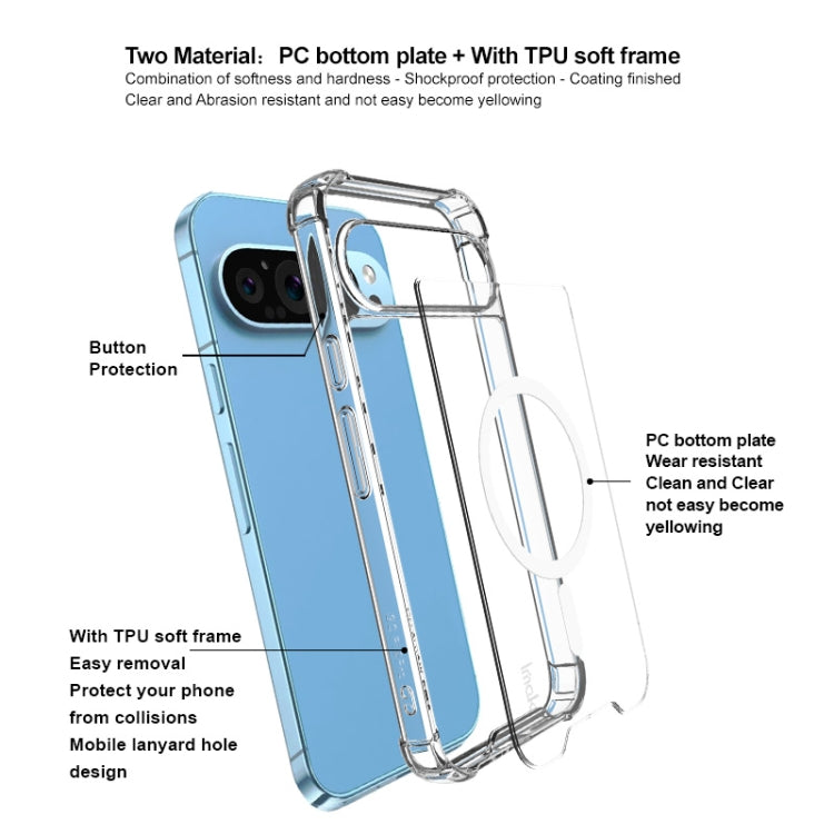 For Google Pixel 9 Pro XL IMAK Space Shield PC + TPU Airbag Shockproof MagSafe Phone Case(Transparent) - Google Cases by imak | Online Shopping UK | buy2fix