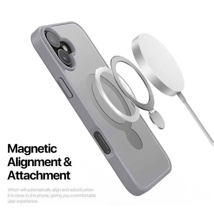 For iPhone 16 DUX DUCIS Yind Series MagSafe TPU Hybrid PC Phone Case with Stand(Grey) - iPhone 16 Cases by DUX DUCIS | Online Shopping UK | buy2fix