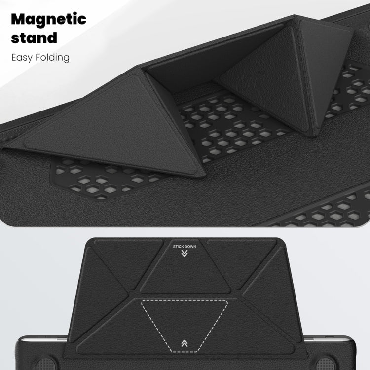 For MacBook Air 15.3 inch A3114 / A2941 Business Magnetic Holder PC + PU Laptop Protective Case(Black) - MacBook Air Cases by buy2fix | Online Shopping UK | buy2fix