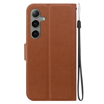 For Samsung Galaxy S25+ 5G Ultra-thin Voltage Magnetic Buckle Leather Phone Case(Brown) - Galaxy S25+ 5G Cases by buy2fix | Online Shopping UK | buy2fix