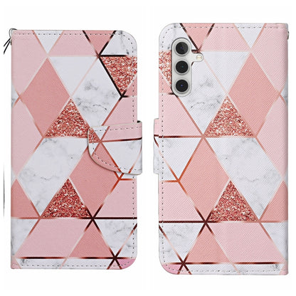 For Samsung Galaxy S25+ 5G Colored Drawing Pattern Leather Phone Case(Marble) - Galaxy S25+ 5G Cases by buy2fix | Online Shopping UK | buy2fix