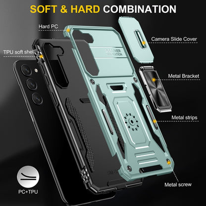 For Samsung Galaxy S25+ 5G Armor PC Hybrid TPU Camera Shield Phone Case(Alpine Green) - Galaxy S25+ 5G Cases by buy2fix | Online Shopping UK | buy2fix