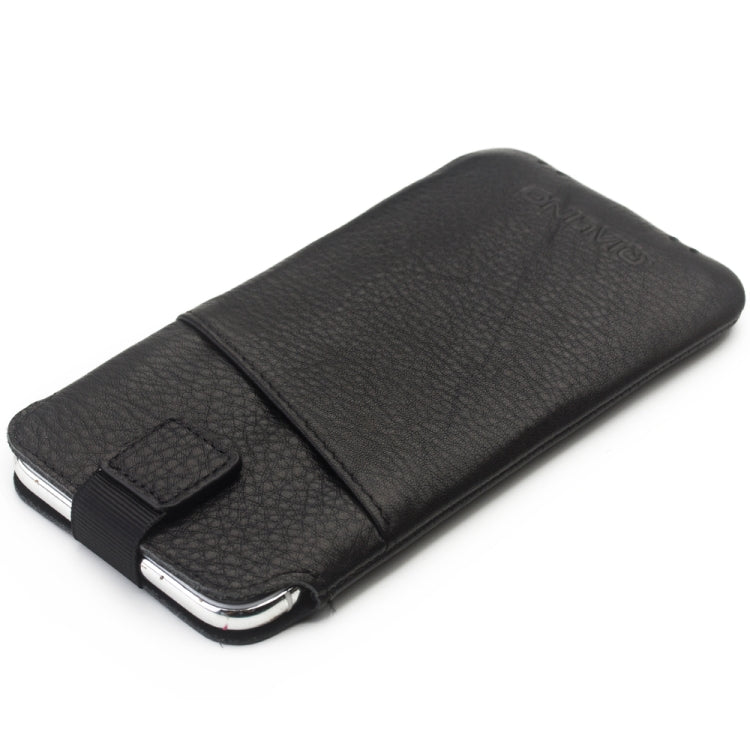 For iPhone XS Max QIALINO Nappa Texture Top-grain Leather Liner Bag with Card Slots(Black) - More iPhone Cases by QIALINO | Online Shopping UK | buy2fix