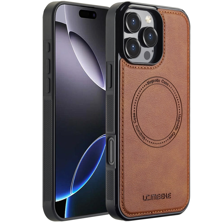 For iPhone 16 Pro LC.IMEEKE Magsafe Phone Case(Brown) - iPhone 16 Pro Cases by LC.IMEEKE | Online Shopping UK | buy2fix