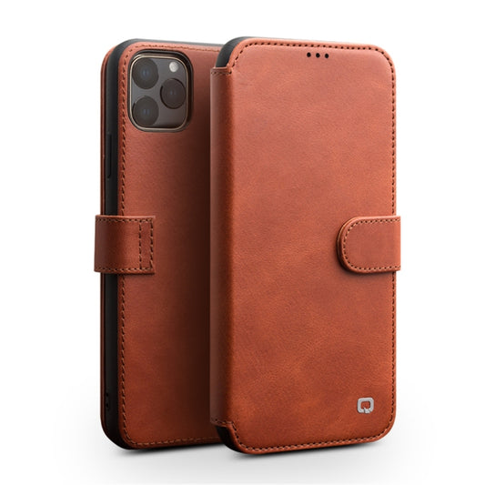 For iPhone 11 Pro QIALINO Business Magnetic Buckle Horizontal Flip Leather Case with Card Slots(Light Brown) - iPhone 11 Pro Cases by QIALINO | Online Shopping UK | buy2fix