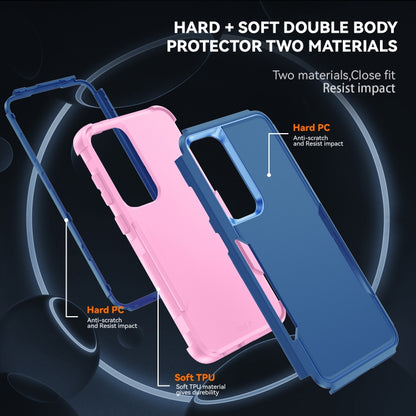 For Samsung Galaxy S25+ 5G TPU + PC Shockproof Protective Phone Case(Royal Blue + Pink) - Galaxy S25+ 5G Cases by buy2fix | Online Shopping UK | buy2fix