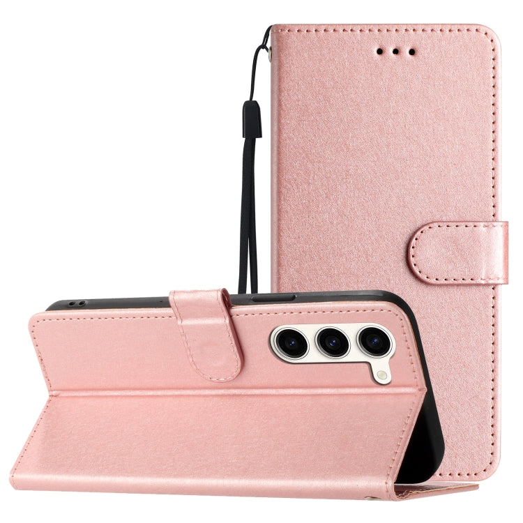 For Samsung Galaxy S25 5G Silk Texture Horizontal Flip Leather Phone Case(Rose Gold) - Galaxy S25 5G Cases by buy2fix | Online Shopping UK | buy2fix