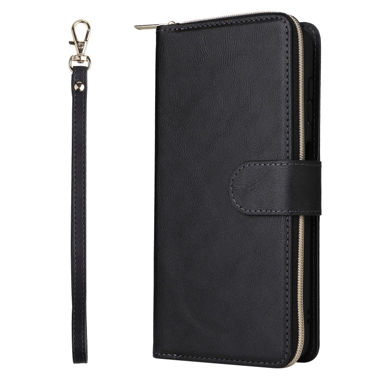 For Samsung Galaxy S25+ 5G 9-Card Slots Zipper Wallet Bag Leather Phone Case(Black) - Galaxy S25+ 5G Cases by buy2fix | Online Shopping UK | buy2fix