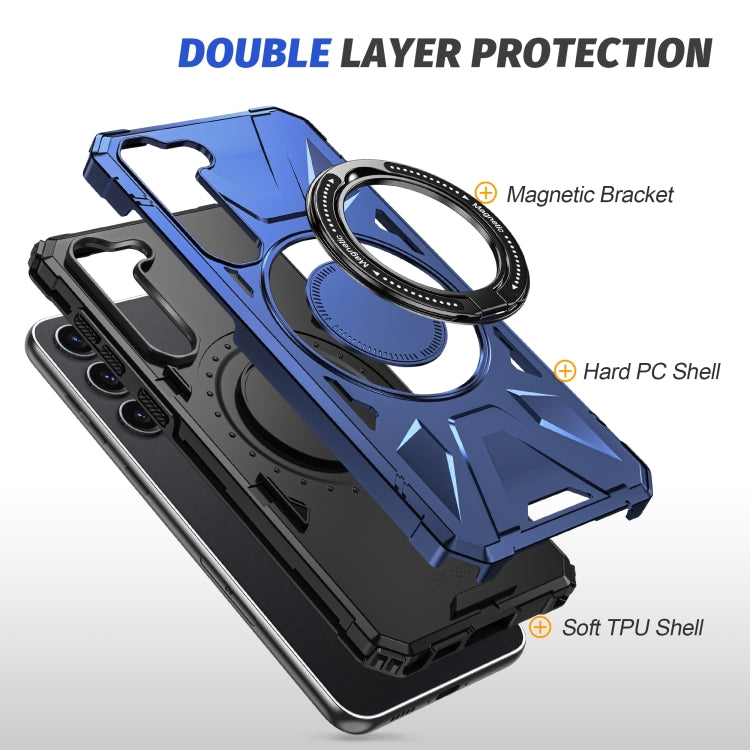 For Samsung Galaxy S25+ 5G MagSafe Magnetic Shockproof Phone Case with Ring Holder(Navy Blue) - Galaxy S25+ 5G Cases by buy2fix | Online Shopping UK | buy2fix