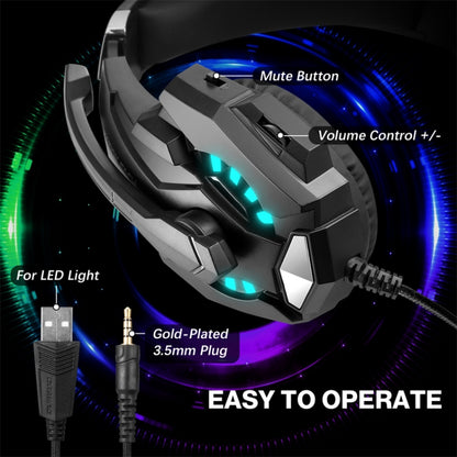 KOTION EACH G9000 Pro On-Ear Gaming Headset with Mic, Cable Length: About 2.1m(Black) - Multimedia Headset by KOTION EACH | Online Shopping UK | buy2fix