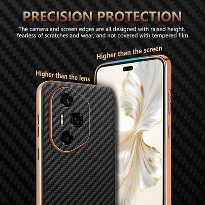 For Honor 300 Ultra AZNS Electroplated Edge Carbon Fiber Texture Phone Case(Black) - Honor Cases by AZNS | Online Shopping UK | buy2fix