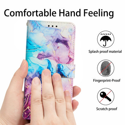 For Samsung Galaxy S25 Ultra 5G Painted Marble Pattern Leather Phone Case(Pink Purple) - Galaxy S25 Ultra 5G Cases by buy2fix | Online Shopping UK | buy2fix