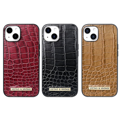 For iPhone 16 Pro Max VIETAO Alligator Texture PU Phone Case(Brown) - iPhone 16 Pro Max Cases by VIETAO | Online Shopping UK | buy2fix