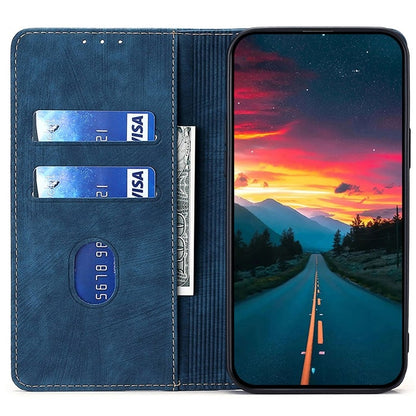 For Samsung Galaxy S25 5G RFID Anti-theft Brush Magnetic Leather Phone Case(Blue) - Galaxy S25 5G Cases by buy2fix | Online Shopping UK | buy2fix