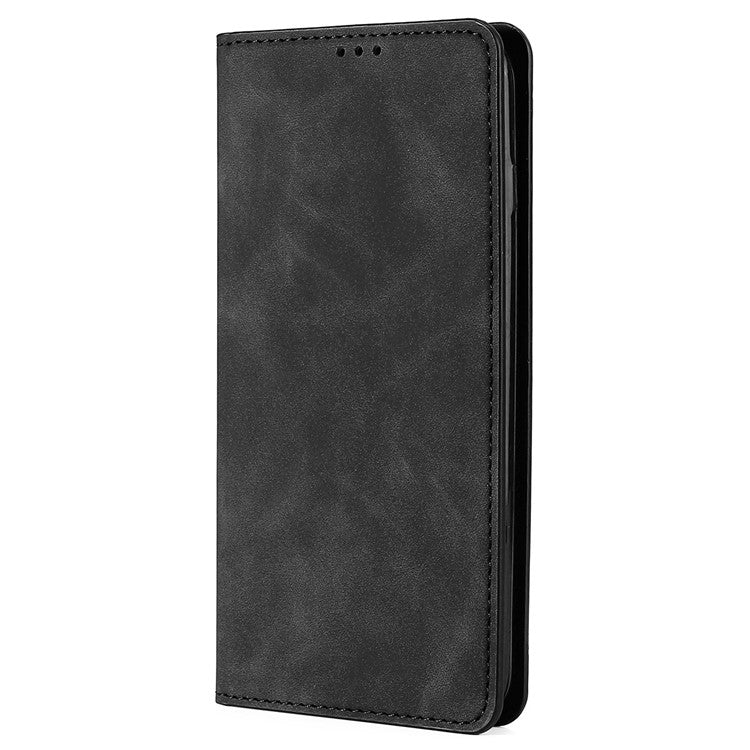 For Samsung Galaxy S25 Ultra 5G Skin Feel Magnetic Leather Phone Case(Black) - Galaxy S25 Ultra 5G Cases by buy2fix | Online Shopping UK | buy2fix