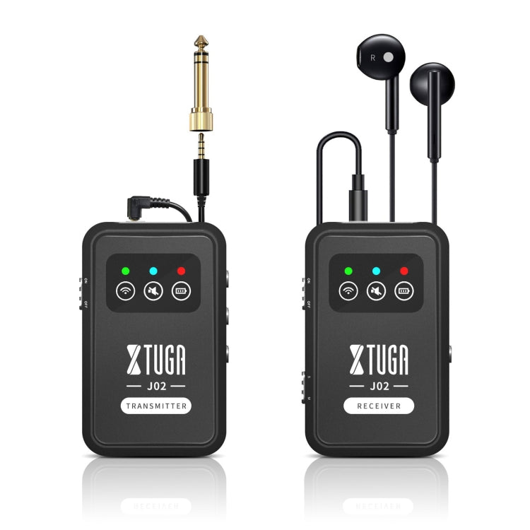 XTUGA J02 2.4G Stereo Wireless In-Ear Mini Monitor System with Transmitter & Receiver(Black) - Microphone by XTUGA | Online Shopping UK | buy2fix