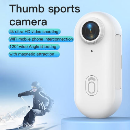 H88 4K Thumb Sports Camera Mini WiFi Camera, Specification:Simple Version(White) - Video Cameras by buy2fix | Online Shopping UK | buy2fix