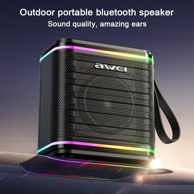 awei KA3 15W Portable Bluetooth Speaker with RGB Light(Black) - Desktop Speaker by awei | Online Shopping UK | buy2fix