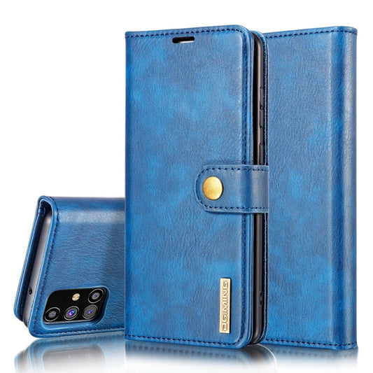 For Samsung Galaxy M31s DG.MING Crazy Horse Texture Flip Detachable Magnetic Leather Case with Holder & Card Slots & Wallet (Blue) - Galaxy Phone Cases by DG.MING | Online Shopping UK | buy2fix