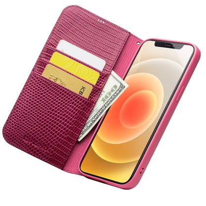 For iPhone 12 mini QIALINO Crocodile Texture Horizontal Flip Leather Case with Card Slots & Wallet (Rose Red) - iPhone 12 mini Cases by QIALINO | Online Shopping UK | buy2fix