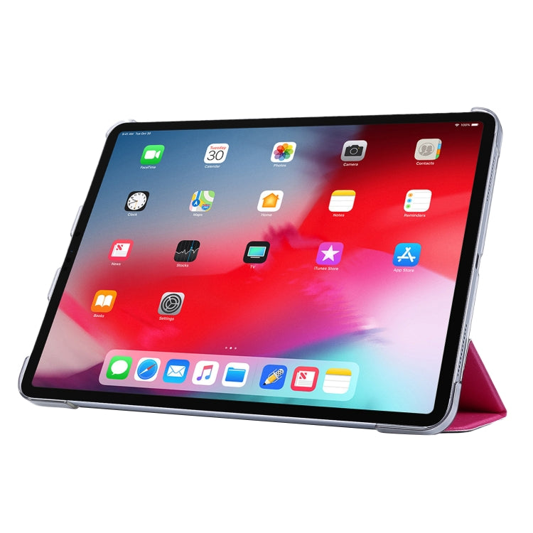 Silk Texture Flip Magnetic PU Leather Smart Case with Three-folding Holder For iPad Air 11 2024 / Air 2022 / 2020 10.9(Rose Red) - iPad Air (2022) / (2020) 10.9 Cases by buy2fix | Online Shopping UK | buy2fix