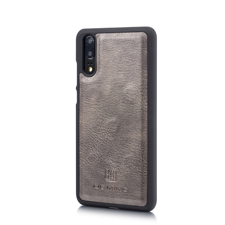 Crazy Horse Texture Flip Detachable Magnetic Leather Case for Huawei P20, with Holder & Card Slots & Wallet (Grey) - Huawei Cases by DG.MING | Online Shopping UK | buy2fix