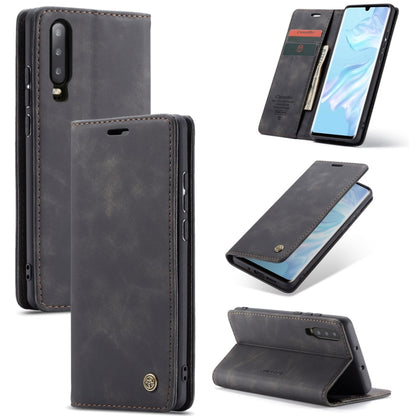 CaseMe-013 Multifunctional Retro Frosted Horizontal Flip Leather Case for Huawei P30, with Card Slot & Holder & Wallet (Black) - Huawei Cases by CaseMe | Online Shopping UK | buy2fix