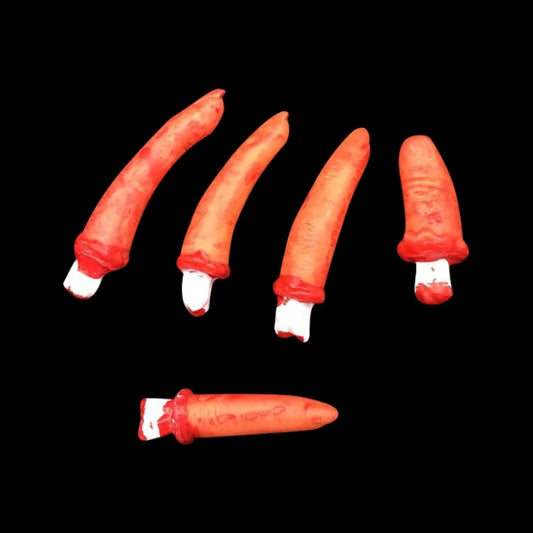 Halloween Horror Props April Fool Day Party Prop Body Parts Decoration 5 Bloody Fingers - Halloween Prop Decorations by buy2fix | Online Shopping UK | buy2fix