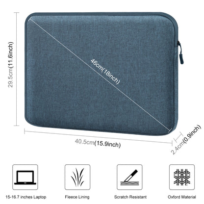 HAWEEL 16 inch Laptop Sleeve Case Zipper Briefcase Bag for 15-16.7 inch Laptop(Dark Blue) - 15.6 - 17 inch by HAWEEL | Online Shopping UK | buy2fix