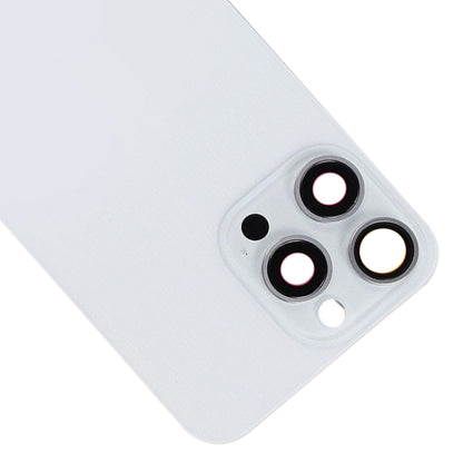 For iPhone 15 Pro Max Glass Battery Back Cover with Flash Bracket + Wireless Charging Module(White) - Back Cover by buy2fix | Online Shopping UK | buy2fix