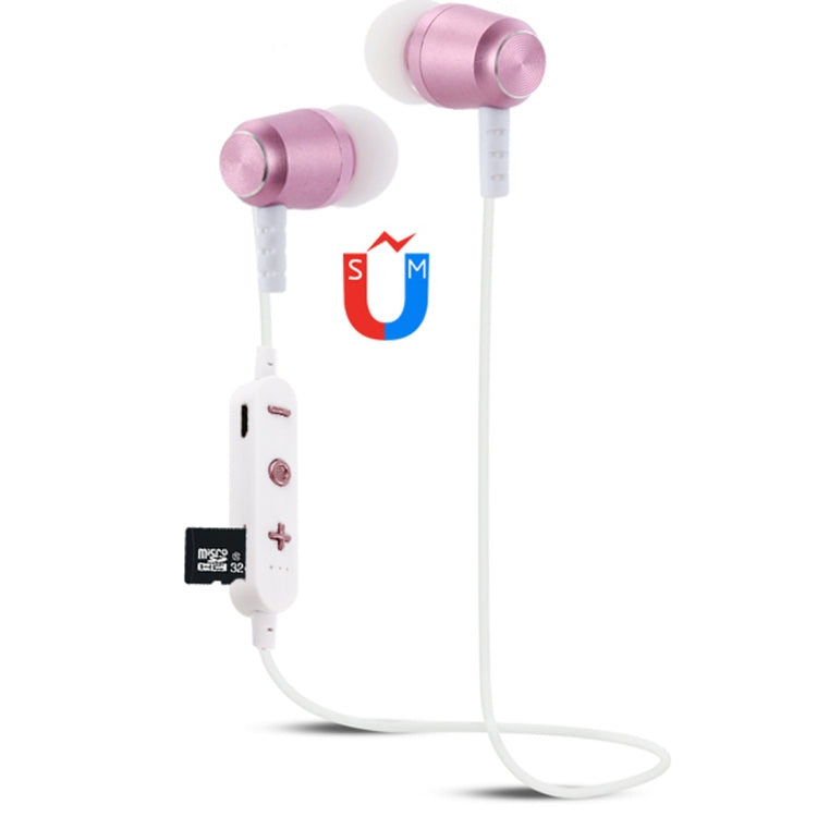 F15 Bluetooth 4.2 Hanging Neck Design Bluetooth Headset, Support Music Play & Switching & Volume Control & Answer(Rose Gold) - Neck-mounted Earphone by buy2fix | Online Shopping UK | buy2fix