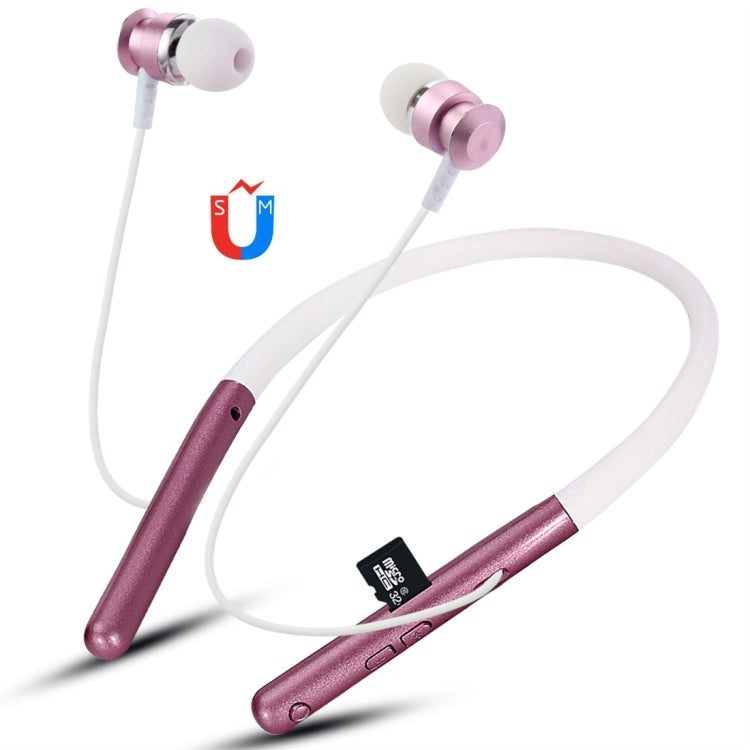 F108 Bluetooth 4.2 Hanging Neck Design Bluetooth Headset, Support Music Play & Switching & Volume Control & Answer(Rose Gold) - Neck-mounted Earphone by buy2fix | Online Shopping UK | buy2fix