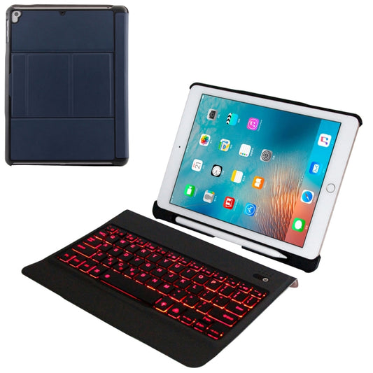 T-201D Detachable Bluetooth 3.0 Ultra-thin Keyboard + Lambskin Texture Leather Tablet Case for iPad Air / Air 2 / iPad Pro 9.7 inch, Support Multi-angle Adjustment / Backlight (Blue) - For iPad Pro by buy2fix | Online Shopping UK | buy2fix