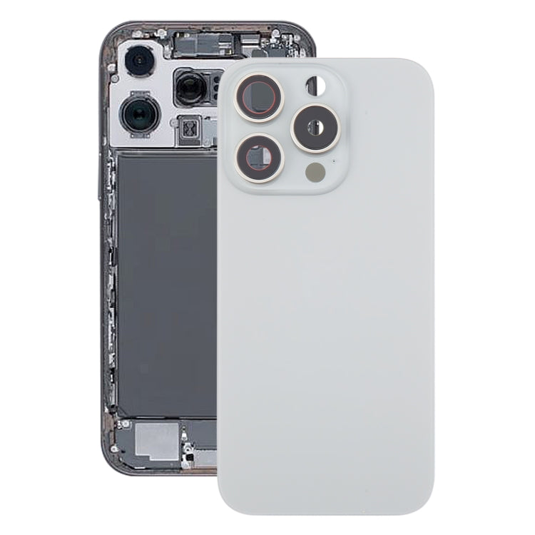 For iPhone 16 Pro Max Original Glass Battery Back Cover with Camera Lens Cover(Silver) -  by buy2fix | Online Shopping UK | buy2fix