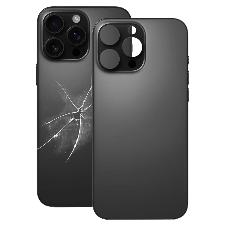 For iPhone 16 Pro Easy Replacement Big Camera Hole Glass Back Battery Cover(Black) -  by buy2fix | Online Shopping UK | buy2fix