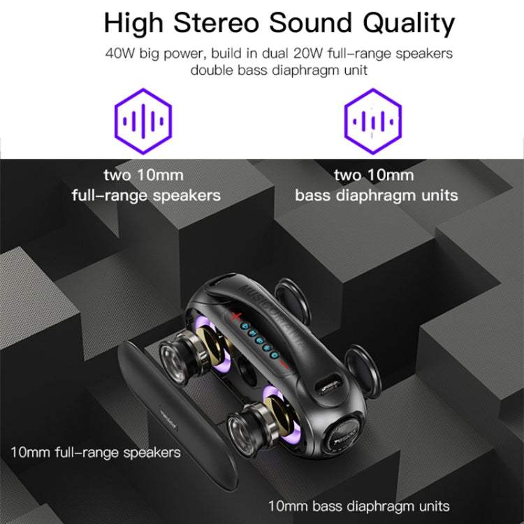 Yesido YSW19 Colorful RGB Portable Outdoor Bluetooth Speaker - Desktop Speaker by Yesido | Online Shopping UK | buy2fix