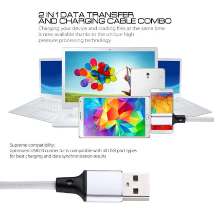 1m 2A USB to 8 Pin Nylon Weave Style Data Sync Charging Cable(White) - Normal Style Cable by buy2fix | Online Shopping UK | buy2fix