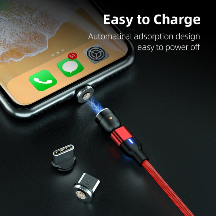 1m 3A Output 3 in 1 USB to 8 Pin + USB-C / Type-C + Micro USB 540 Degree Rotating Magnetic Data Sync Charging Cable(Red) - Charging Cable & Head by buy2fix | Online Shopping UK | buy2fix