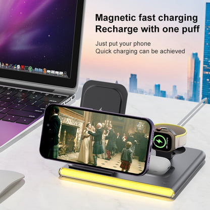 C27 15W 4 in 1 Foldable Magnetic Wireless Charger with Ambient Light (Black) - Wireless Charger by buy2fix | Online Shopping UK | buy2fix