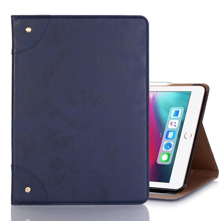 Retro Book Style Horizontal Flip PU Leather Case for iPad Air 13 2024 / iPad Pro 12.9 inch (2018), with Holder & Card Slots & Wallet (Navy Blue) - iPad Pro 12.9 (2018) Cases by buy2fix | Online Shopping UK | buy2fix