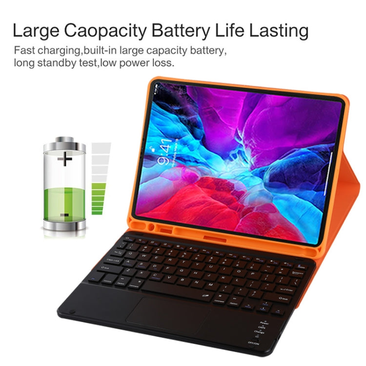 TG11BC Detachable Bluetooth Black Keyboard Microfiber Leather Tablet Case for iPad Pro 11 inch (2020), with Touchpad & Pen Slot & Holder (Orange) - For iPad Pro by buy2fix | Online Shopping UK | buy2fix