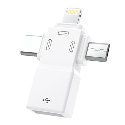 USB 2.0 to 8 Pin + USB-C / Type-C + Micro USB  OTG Adapter - Converter & Adapter by buy2fix | Online Shopping UK | buy2fix