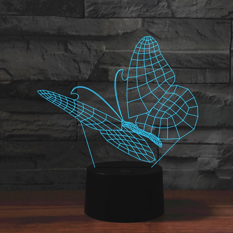 Butterfly Shape 3D Colorful LED Vision Light Table Lamp, Crack Touch Version - Novelty Lighting by buy2fix | Online Shopping UK | buy2fix