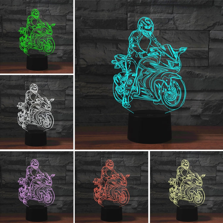 Motorcycle Shape 3D Colorful LED Vision Light Table Lamp, Crack Touch Version - Novelty Lighting by buy2fix | Online Shopping UK | buy2fix