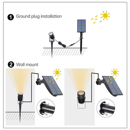 6W One for Two Solar Spotlight Outdoor IP65 Waterproof Light Control Induction Lawn Lamp, Luminous Flux: 300-400lm (Green Light) - Solar Lights by buy2fix | Online Shopping UK | buy2fix