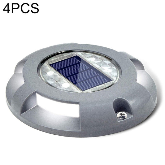 4 PCS LED Solar Powered Embedded Ground Lamp IP68 Waterproof Outdoor Garden Lawn Lamp (Grey) - Buried Lights by buy2fix | Online Shopping UK | buy2fix