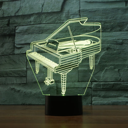 Piano Shape 3D Colorful LED Vision Light Table Lamp, USB Touch Version - Novelty Lighting by buy2fix | Online Shopping UK | buy2fix